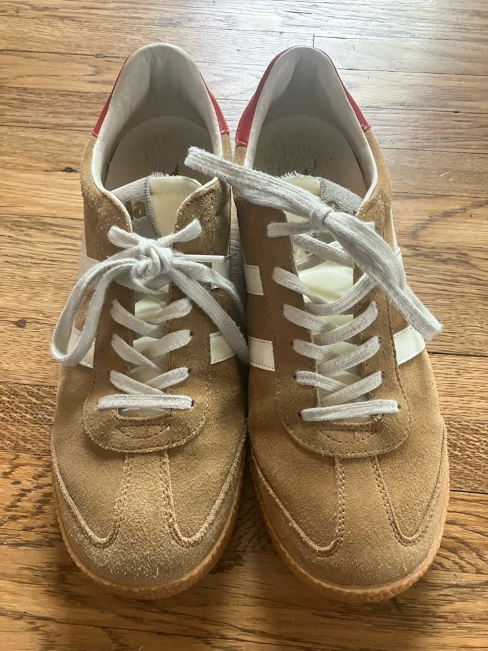 Gola Elan Suede Sneaker Tan Red 10 - Picture 3 of 6